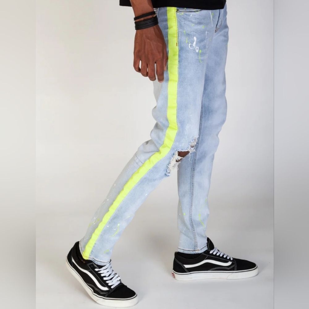 Golden Denim Men's Painted Side Stripe JEANS sz 36